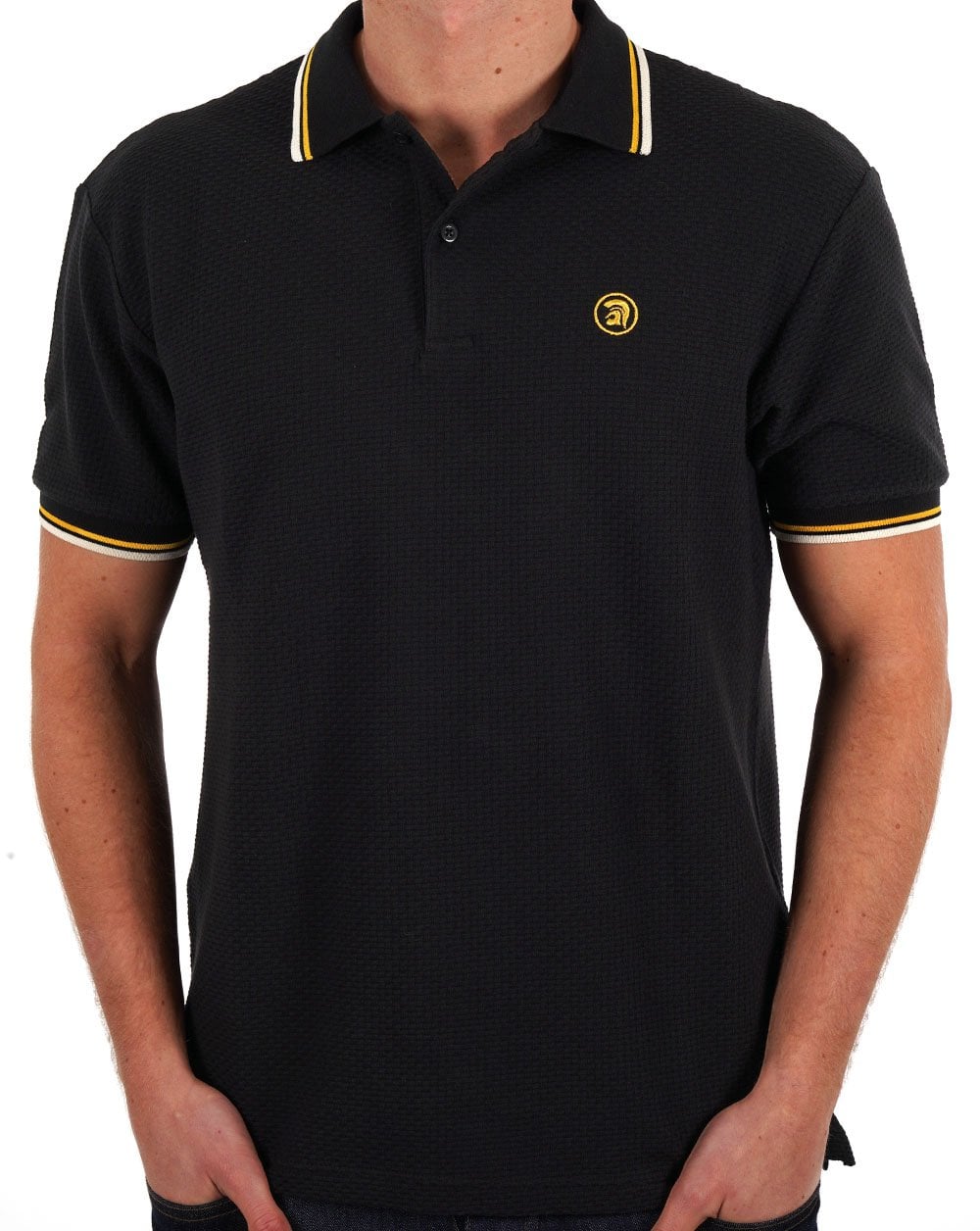 Trojan Strukturiertes Poloshirt Schwarz