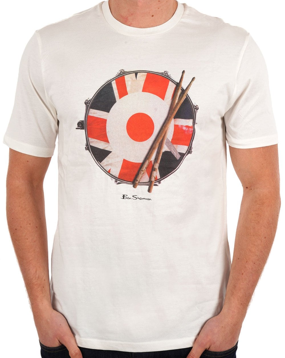 Ben Sherman Snare Target T-Shirt Schneeweiß