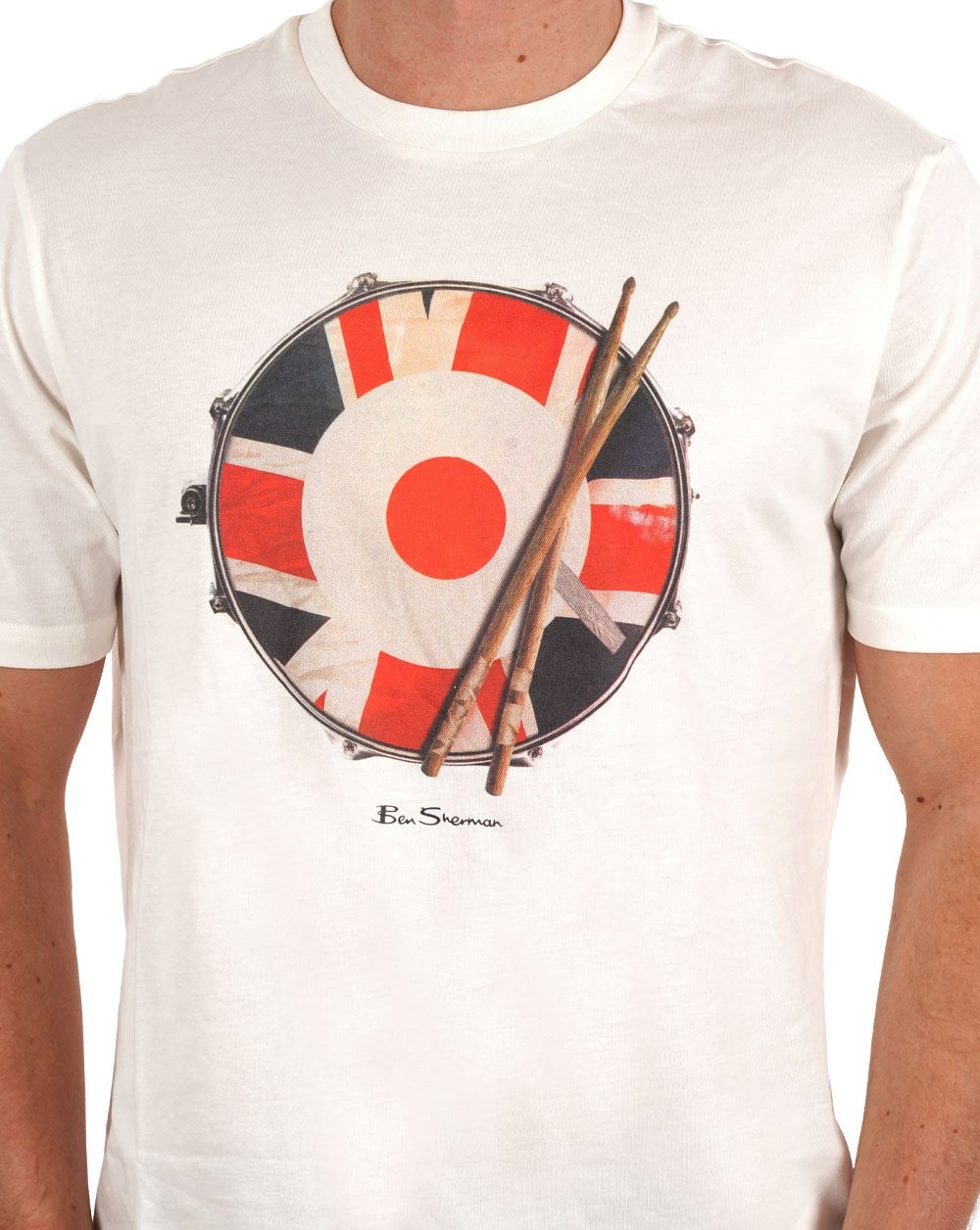 Ben Sherman Snare Target T-Shirt Schneeweiß