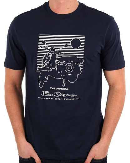 Ben Sherman – Summer Scooter T-Shirt in Dunkelblau