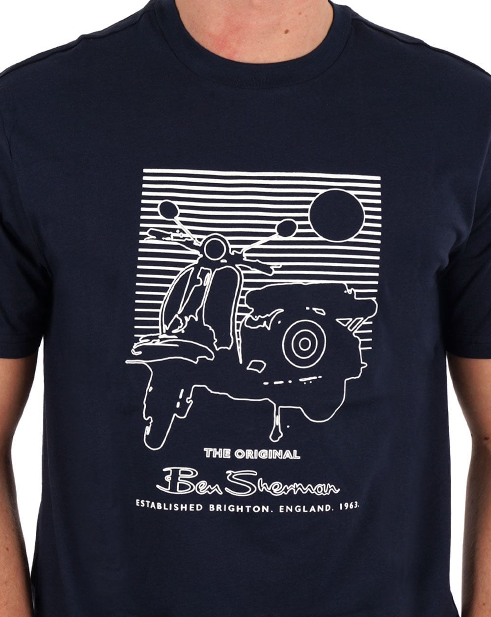 Ben Sherman – Summer Scooter T-Shirt in Dunkelblau