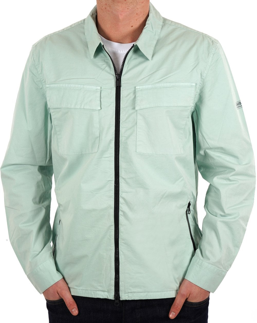 Barbour International Parson Overshirt Grün Feige