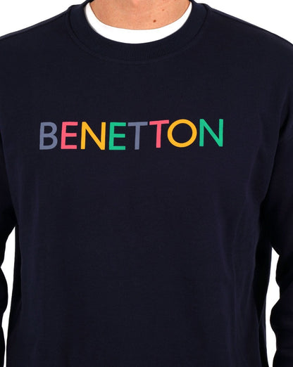 Benetton Mehrfarbiges Logo-Sweatshirt Marineblau 2