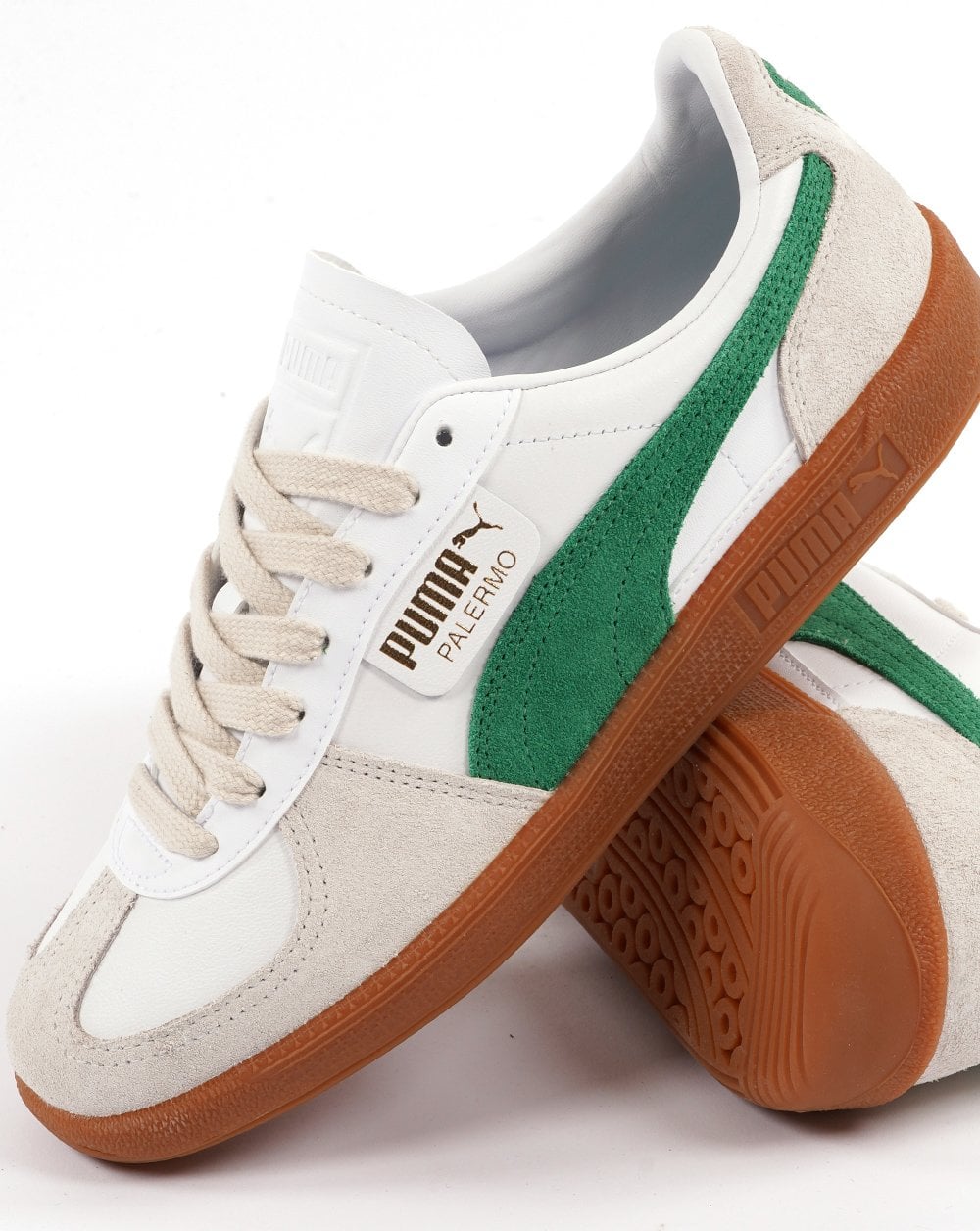 Puma Palermo Ledersneaker Weiß / Grün