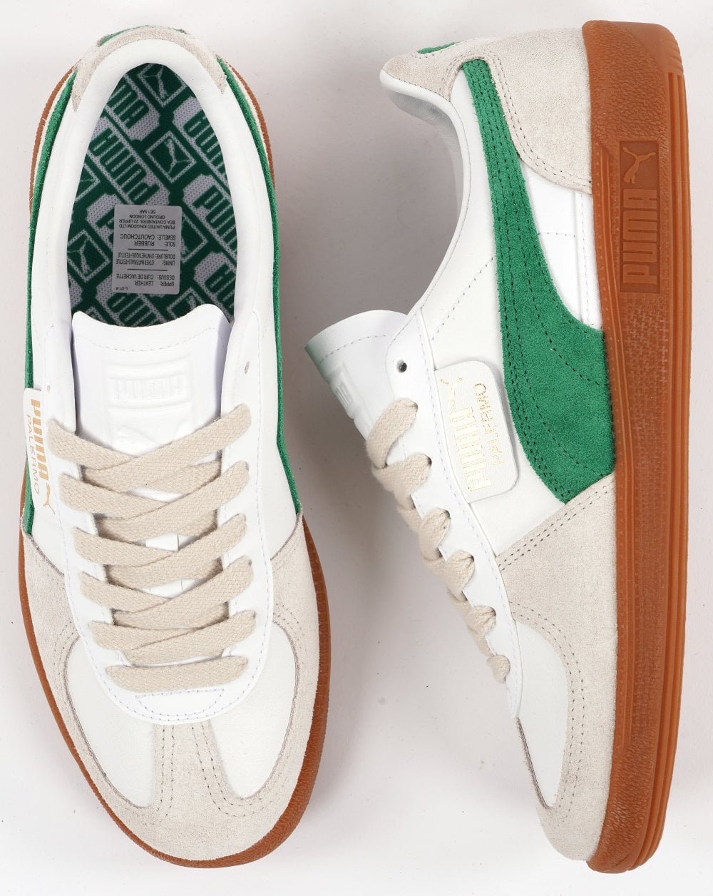 Puma Palermo Ledersneaker Weiß / Grün