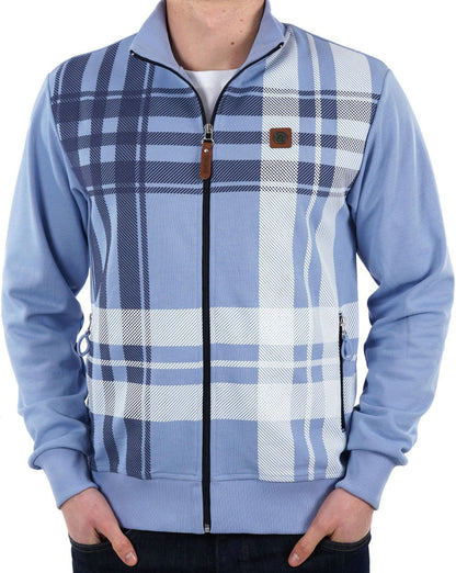Trojan Check Trainingsjacke in Himmelblau