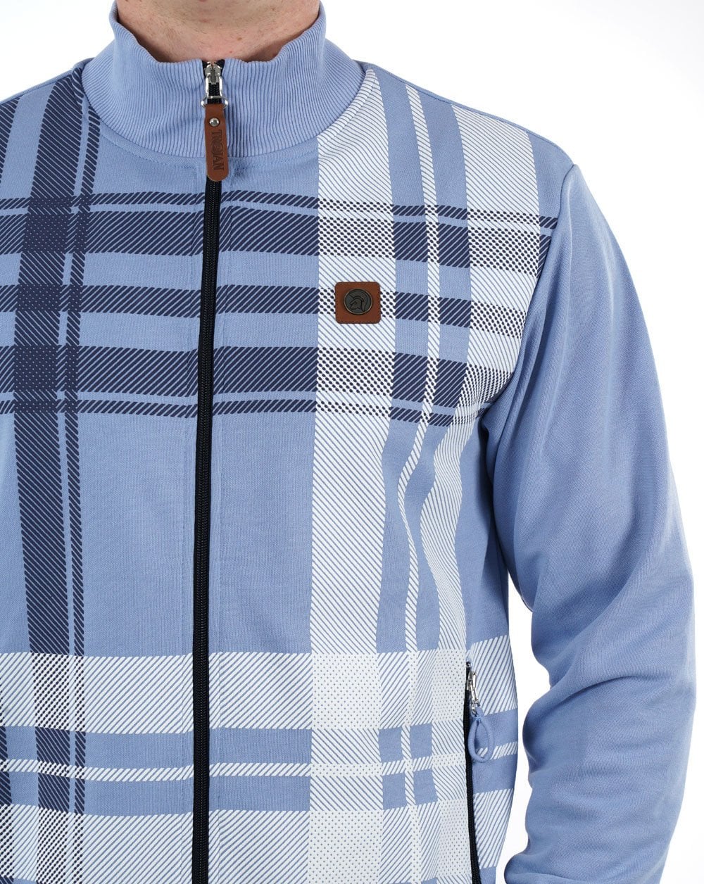 Trojan Check Trainingsjacke in Himmelblau