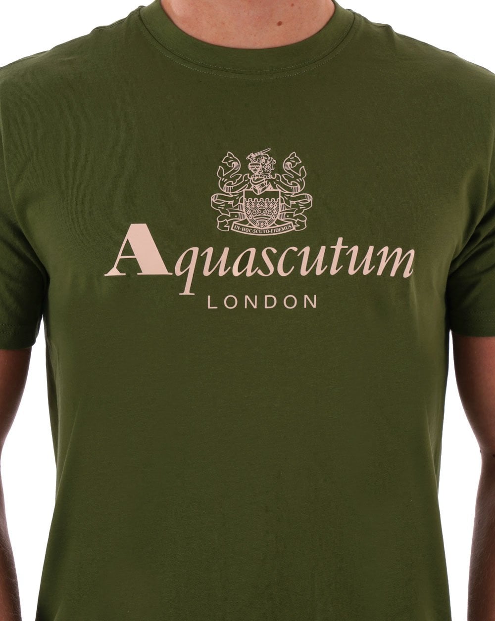 Aquascutum T-Shirt mit großem Logo, Armeegrün