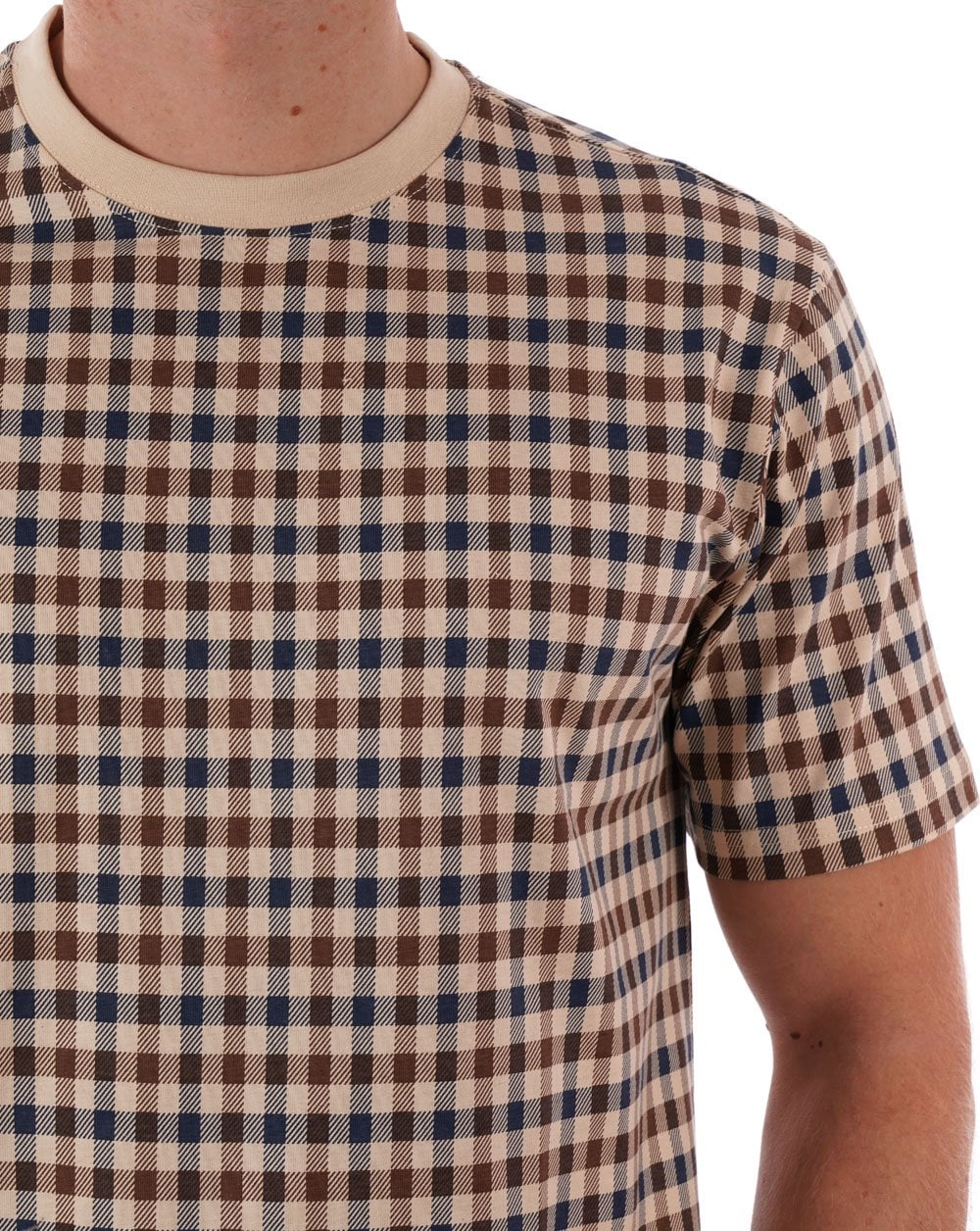 Aquascutum Club Kariertes T-Shirt Beige