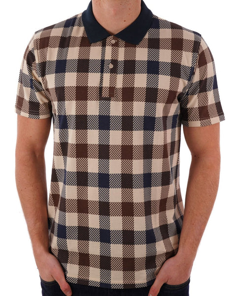 Aquascutum Macro Check Polo Navy