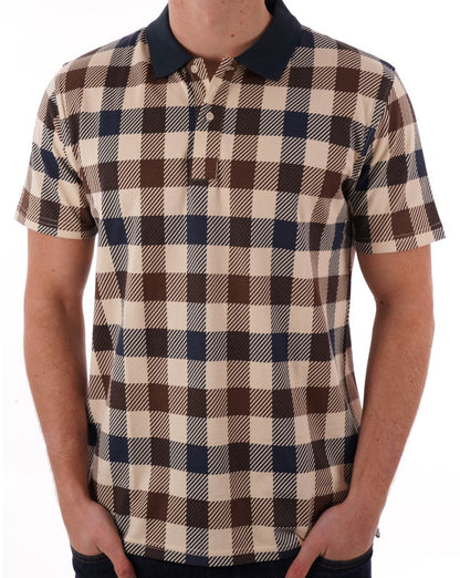 Aquascutum Macro Check Polo Navy