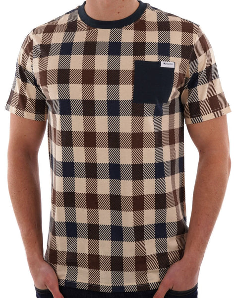 Aquascutum Macro Check T-shirt Navy