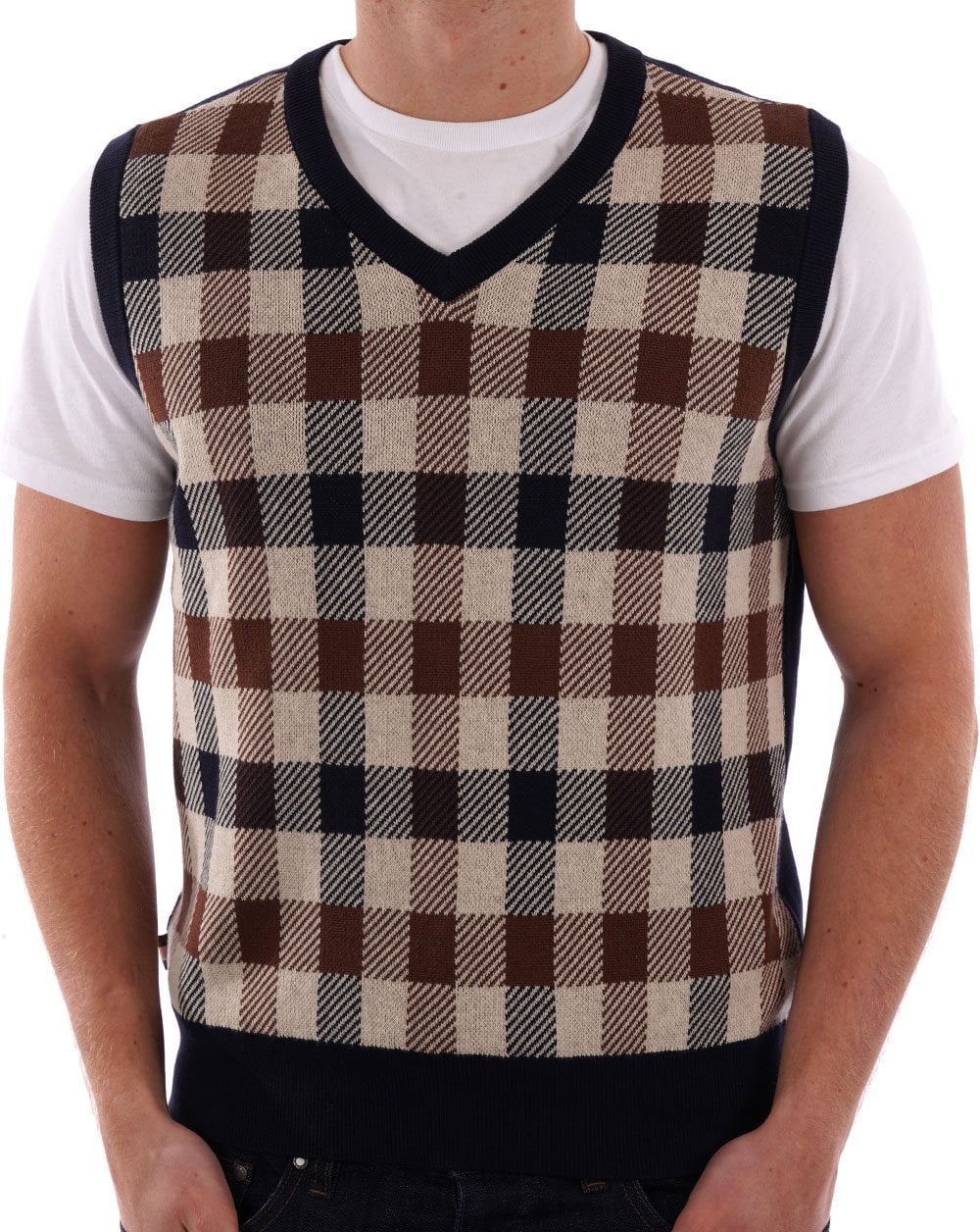 Aquascutum – Tanktop mit Makro-Karomuster