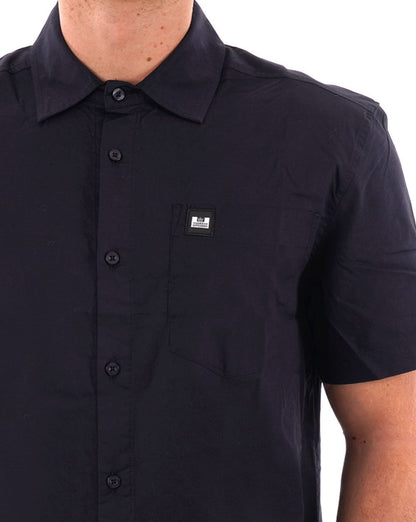 Weekend Offender Borak Kurzarmhemd Marineblau