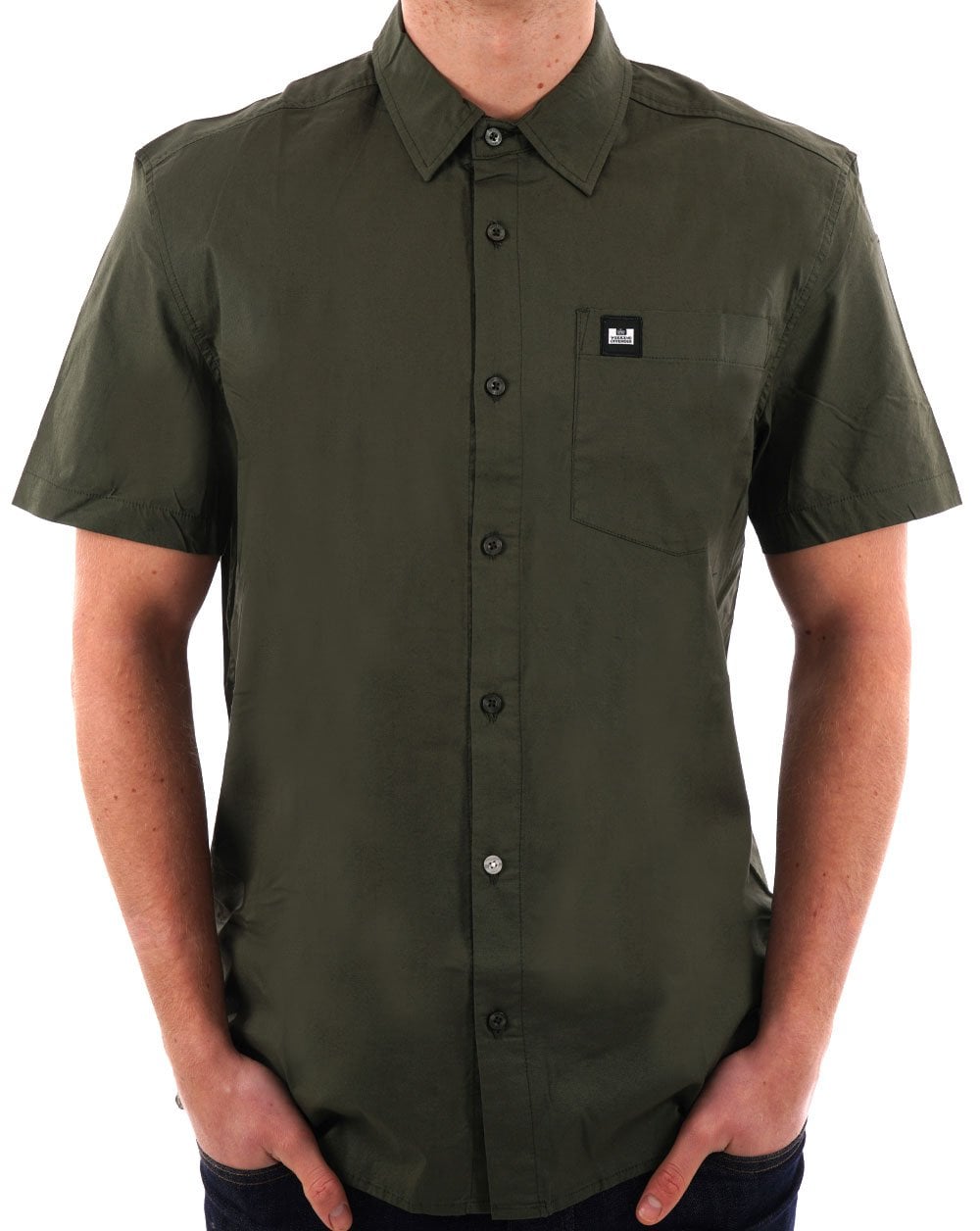 Weekend Offender Borak Kurzarmhemd Khaki Grün