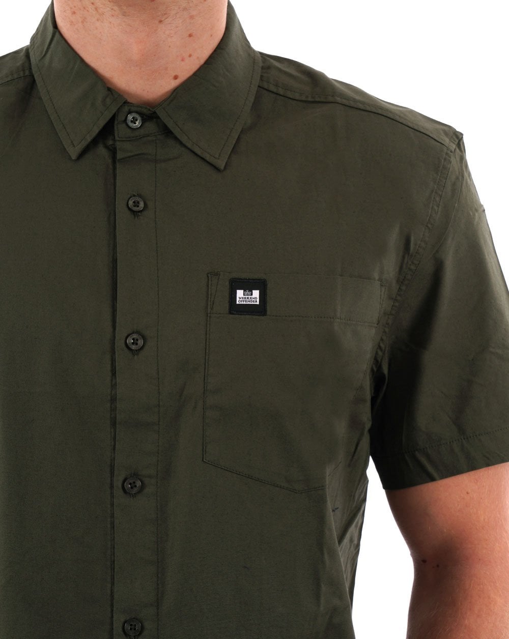 Weekend Offender Borak Kurzarmhemd Khaki Grün