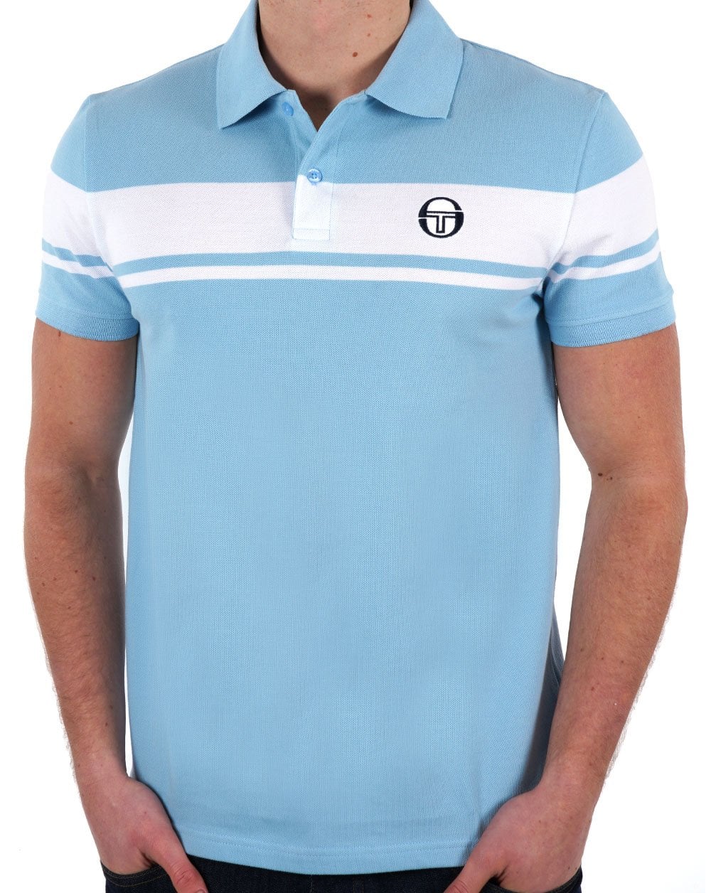 Sergio Tacchini Young Line Poloshirt Himmelblau/Weiß