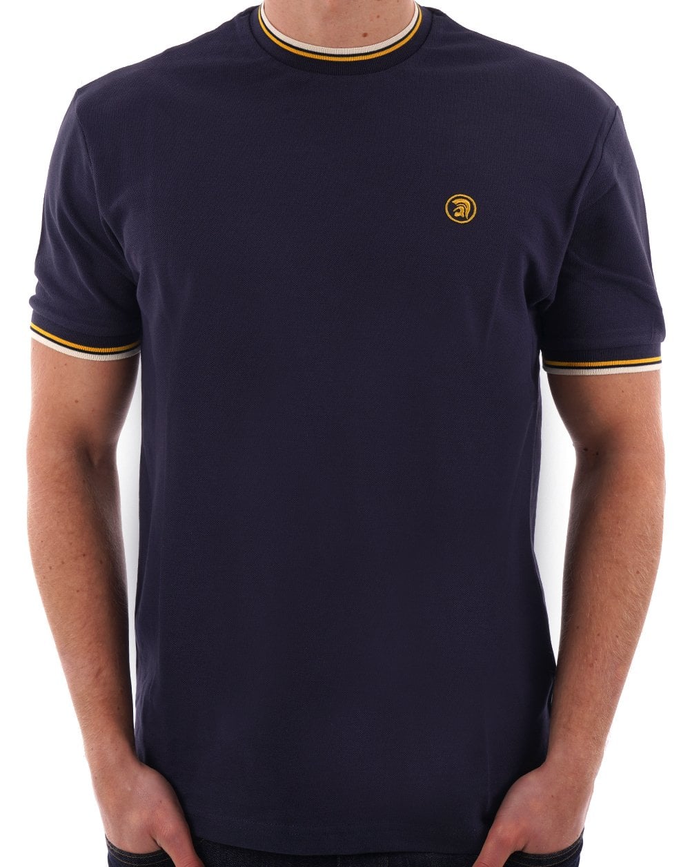 Trojan Twin Tipped Pique T-shirt Navy