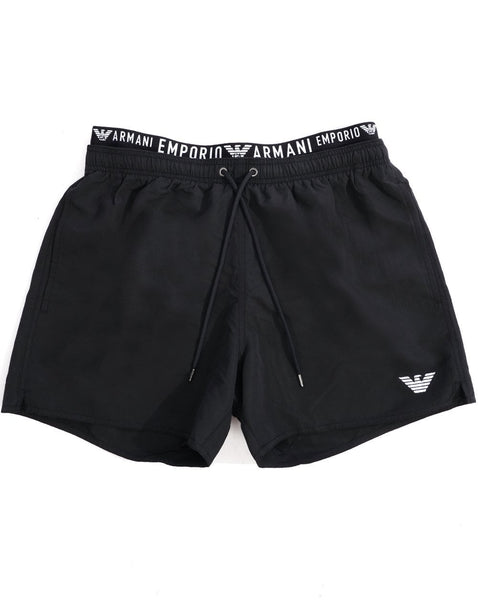 Emporio Armani Logo Swim Shorts Black