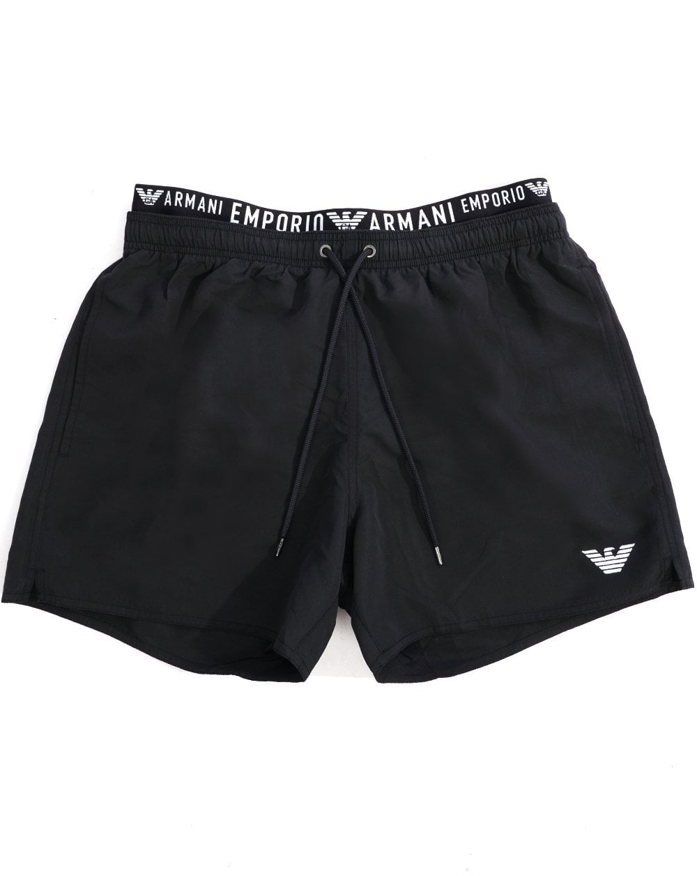 Emporio Armani Logo Badeshorts Schwarz