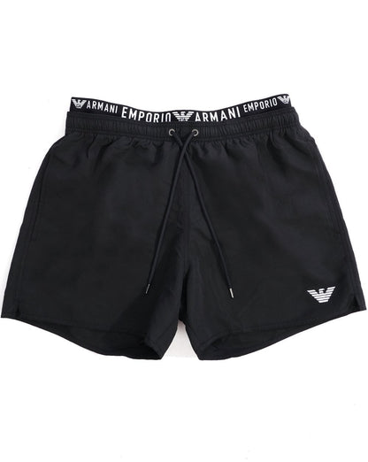 Emporio Armani Logo Badeshorts Schwarz