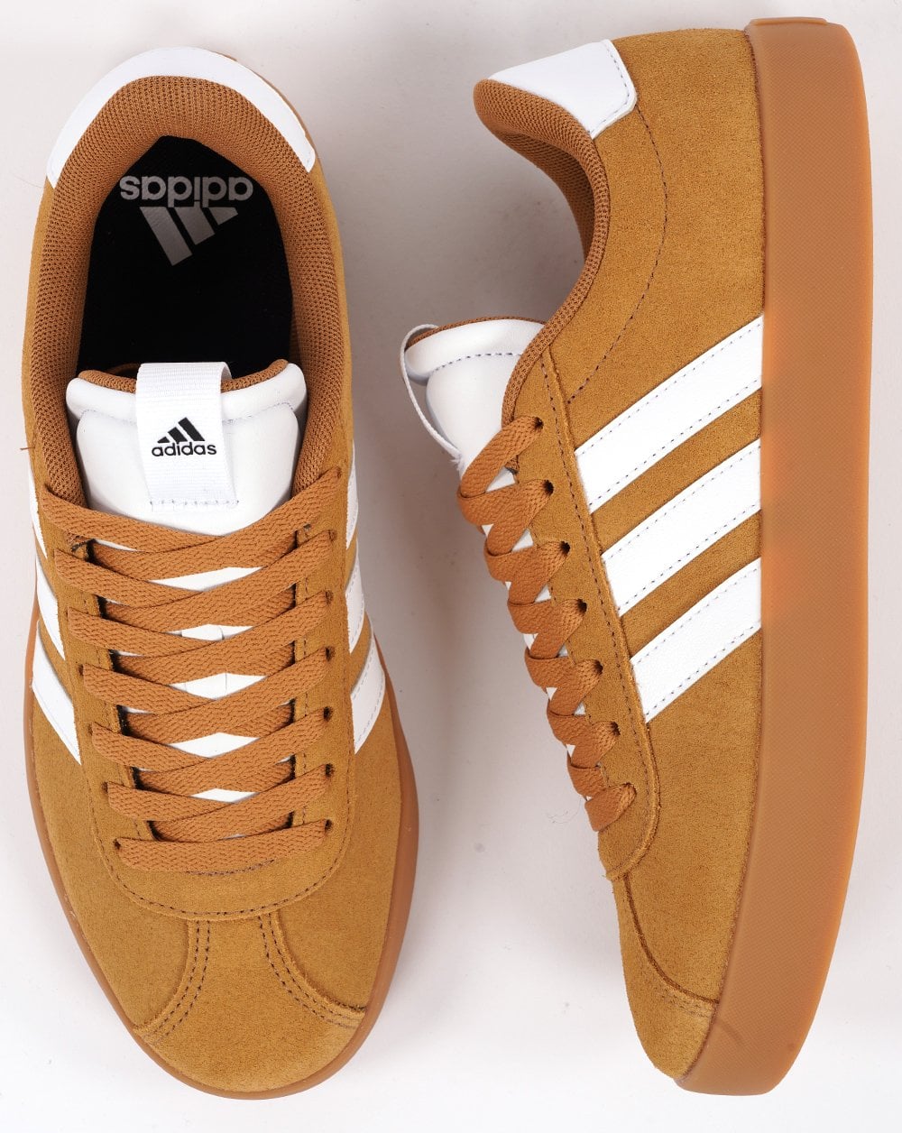 Adidas VL Court Trainers Mesa Tan Weiß mit Gummi