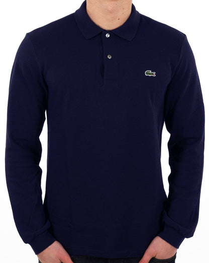 Lacoste Langarm-Poloshirt Marineblau