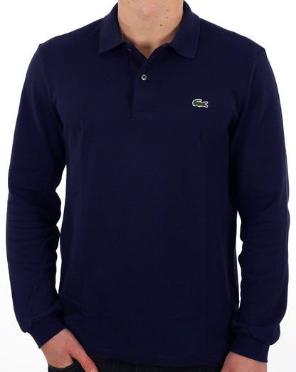 Lacoste Langarm-Poloshirt Marineblau
