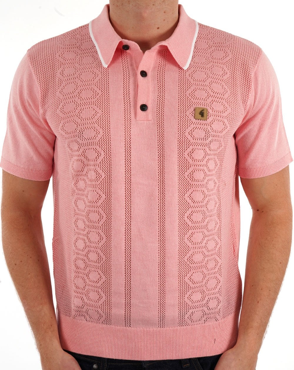 Gabicci Vintage Strick-Poloshirt Zartrosa