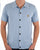 Gabicci Vintage Full Button Polo Shirt Sky