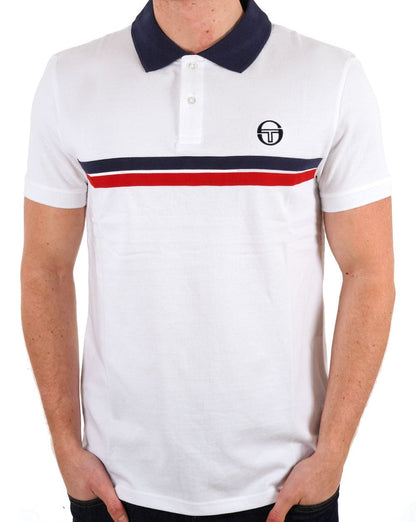 Sergio Tacchini Supermac Poloshirt Weiß/Marineblau/Rot