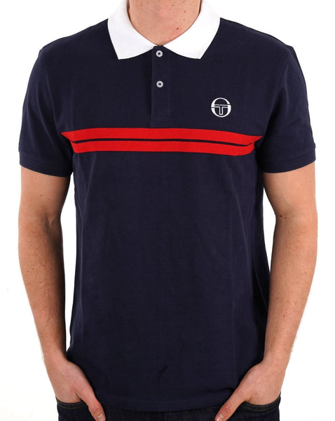 Sergio Tacchini Supermac Polo Shirt Navy Blue/Dark Red