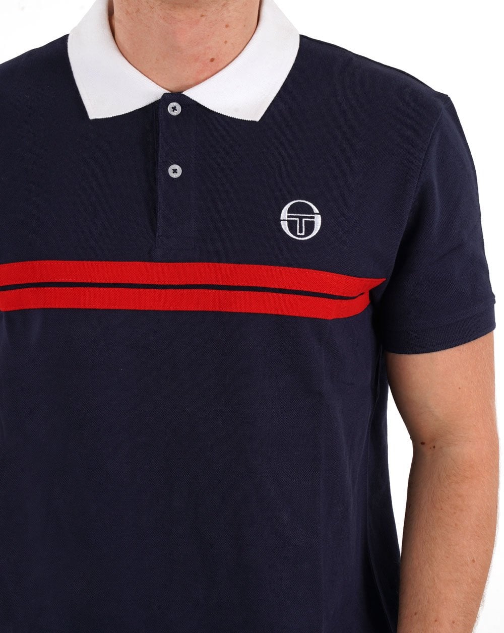Sergio Tacchini Supermac Poloshirt Marineblau/Dunkelrot