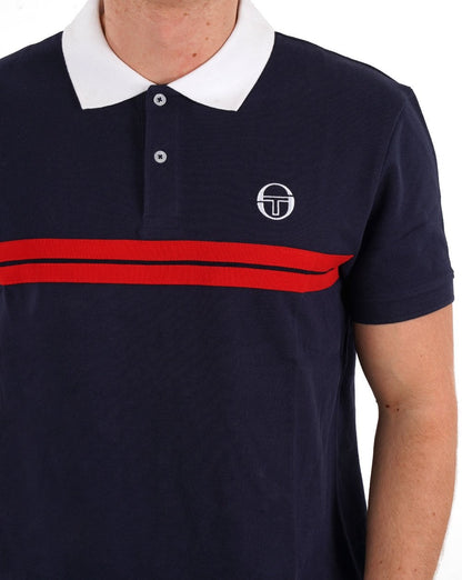 Sergio Tacchini Supermac Poloshirt Marineblau/Dunkelrot