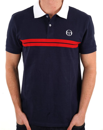 Sergio Tacchini Supermac Poloshirt Marineblau/Dunkelrot