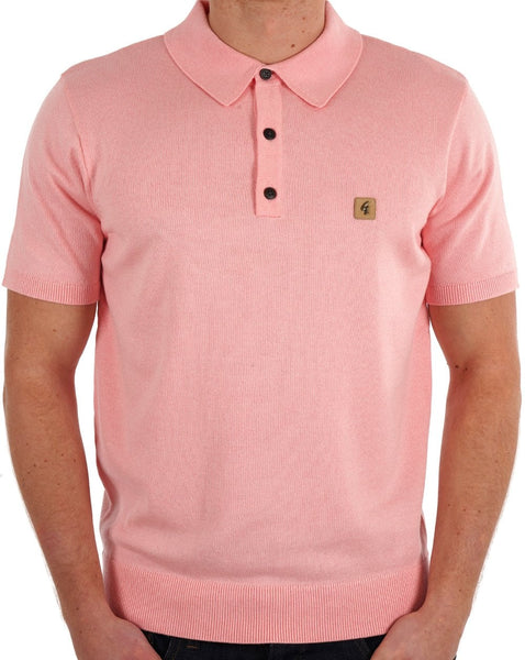 Gabicci Vintage Knitted Polo Pink