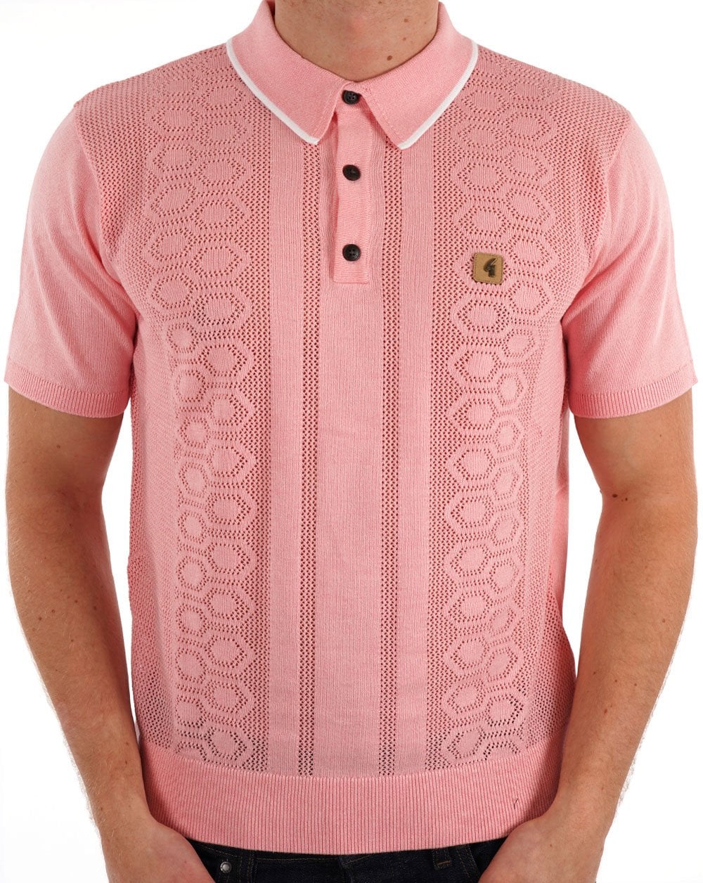 Gabicci Vintage Strick-Poloshirt Zartrosa