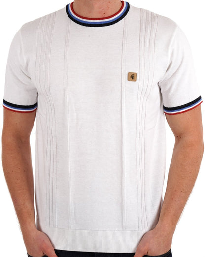 Gabicci Vintage Strick-T-Shirt mit Strukturmuster Weiß
