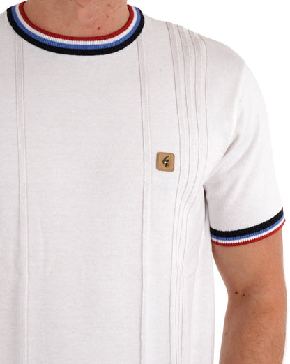 Gabicci Vintage Strick-T-Shirt mit Strukturmuster Weiß