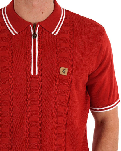 Gabicci Vintage Pausini Strickpolo Salsa Rot