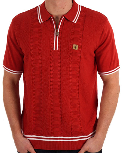 Gabicci Vintage Pausini Strickpolo Salsa Rot