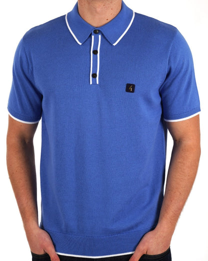 Gabicci Vintage Lineker Strick-Poloshirt mit Streifen Thames