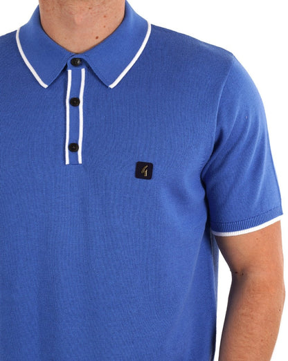 Gabicci Vintage Lineker Strick-Poloshirt mit Streifen Thames