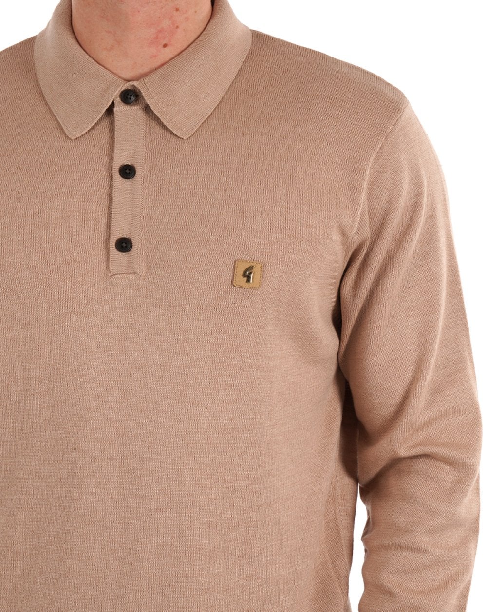 Gabicci Vintage Francesco Knitted Polo Shirt Oat