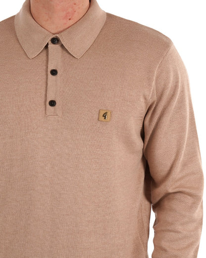 Gabicci Vintage Francesco Gestricktes Poloshirt Hafer