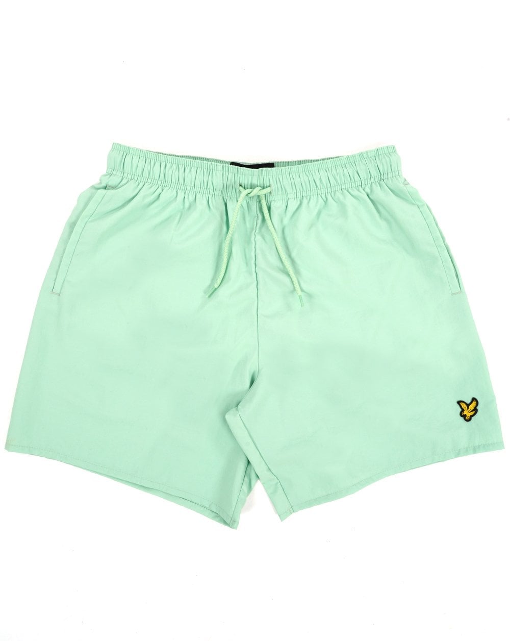 Lyle &amp; Scott – Badeshorts mit Logo in Pastellgrün