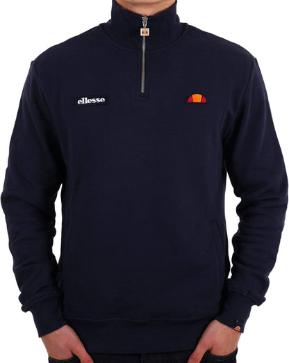 Ellesse – Sweatshirt mit 1/4-Reißverschluss in Marineblau