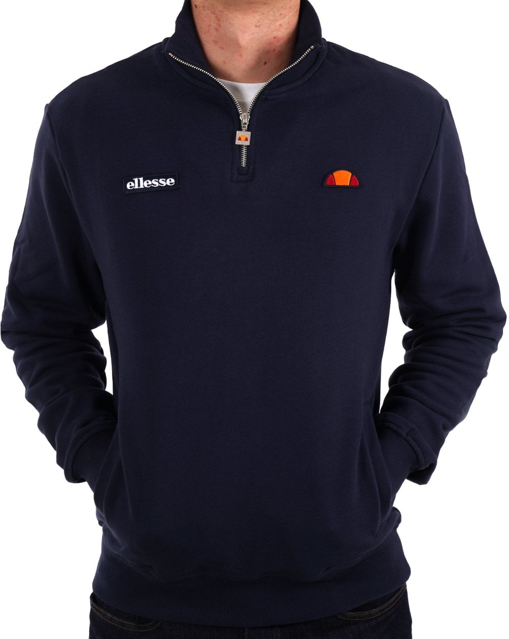 Ellesse – Sweatshirt mit 1/4-Reißverschluss in Marineblau