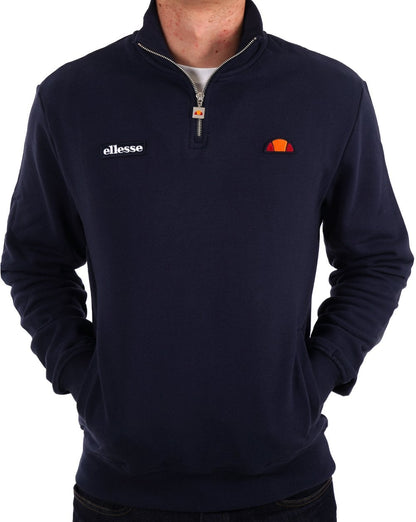 Ellesse – Sweatshirt mit 1/4-Reißverschluss in Marineblau