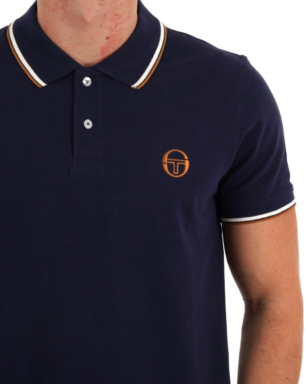 Sergio Tacchini Poloshirt mit Streifen in Marineblau
